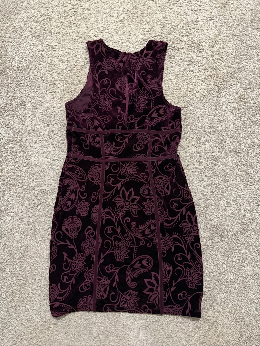 Free People Plum Velvet Burnout Mini Dress - Picture 5 of 7